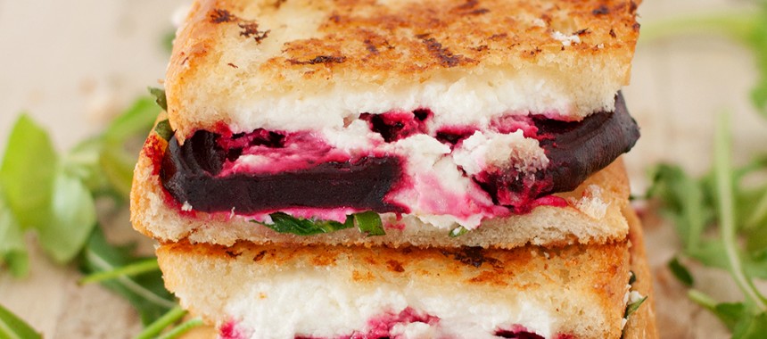 Arugula, Beet Grilled Goat Cheese