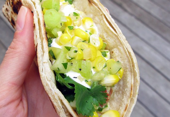 Green Tomato & Corn Tacodillas
